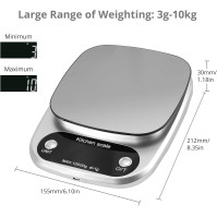 Proster digitální váha kuchyňská váha 10 kg, s velkým LCD displejem, digitální váha z nerezové oceli, USB nabíjecí & 3-A