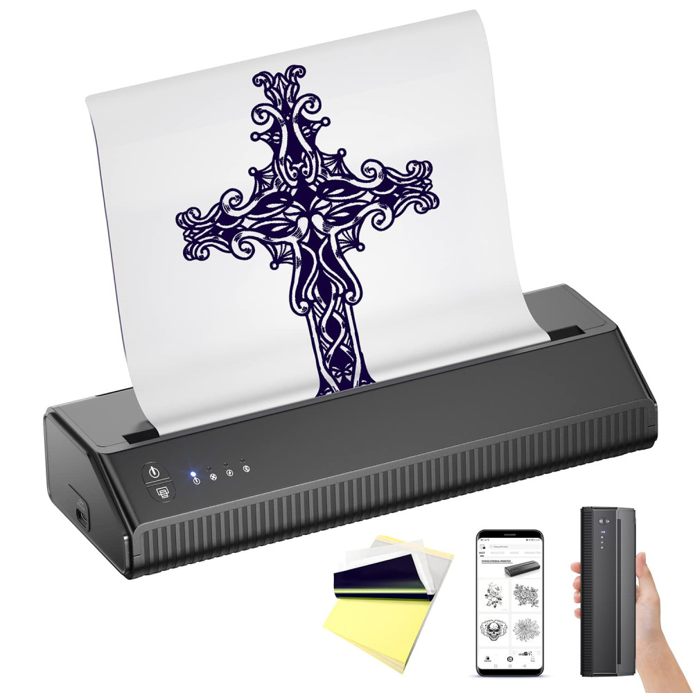 LIUMATE Bezdrátová tiskárna tetovacích šablon Bluetooth Tattoo Stencil Machine Thermal Printer Copier Mobile Portable Tattoo Pri