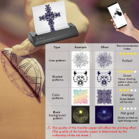 LIUMATE Bezdrátová tiskárna tetovacích šablon Bluetooth Tattoo Stencil Machine Thermal Printer Copier Mobile Portable Tattoo Pri