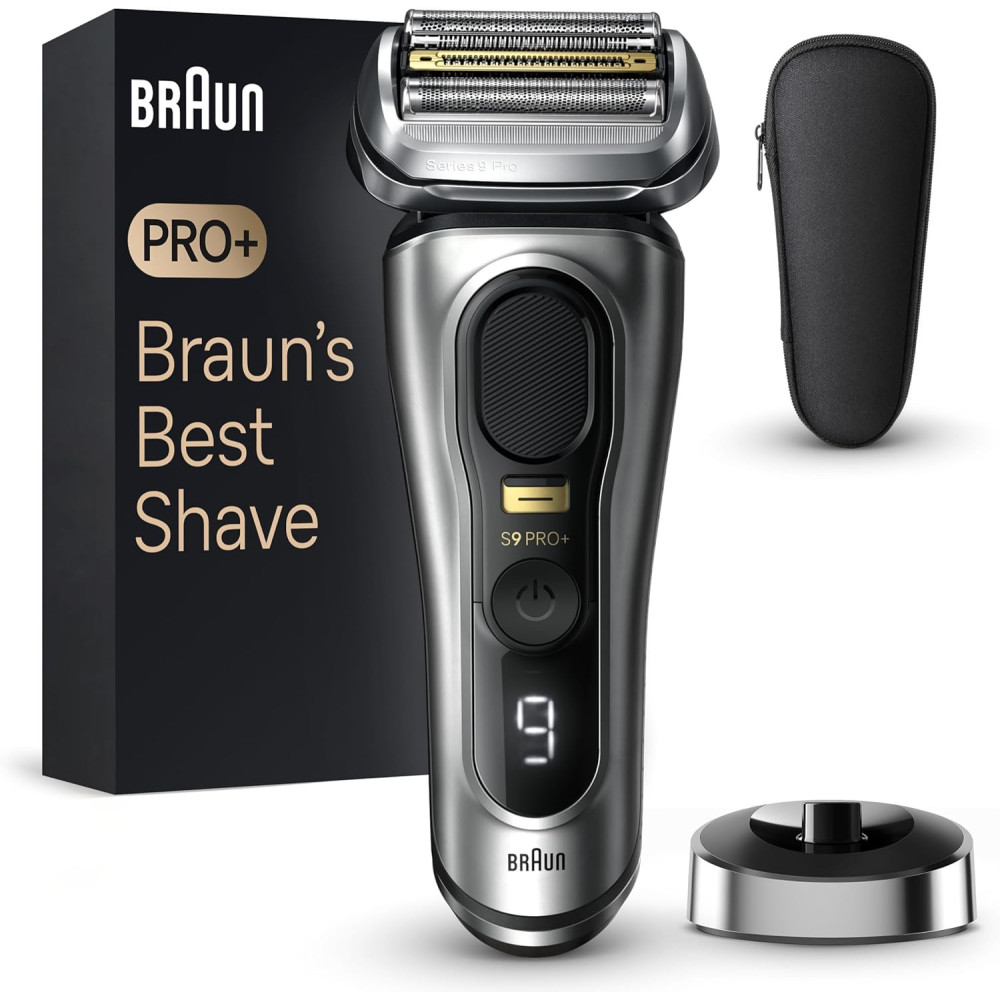 Pánský holicí strojek Braun Series 9 Pro+, elektrický holicí strojek s 5 holicími prvky Pro, zastřihovač dlouhých chloupků