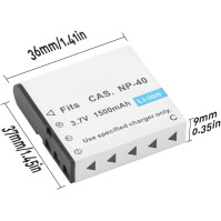 Baterie GeeKam CAS. NP-40 s kapacitou 1500mAh, dobíjecí lithiová baterie v sadě tří kusů s USB duálním nabíječem pro video