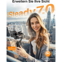 High iSteady Mobile Plus, kardanový stabilizátor se začátkem režimu, časosběrné nahrávání, živé video