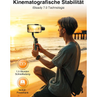 High iSteady Mobile Plus, kardanový stabilizátor se začátkem režimu, časosběrné nahrávání, živé video