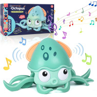 FORMIZON Hudební hračka, Octopus Crawling Music, interaktivní hračka pro děti s osvětlením a automatickým vyhýbáním