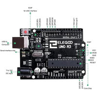 ELEGOO UNO R3 Starter Kit kompatibilní se startovací sadou projektu Arduino IDE s výukovým programem v němčině