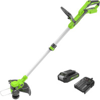 Greenworks 24V Akumulátorový strunový trimmer pro malé až střední zahrady, 30 cm šířka střihu, automatické podávání 1,65mm