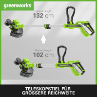 Greenworks 24V Akumulátorový strunový trimmer pro malé až střední zahrady, 30 cm šířka střihu, automatické podávání 1,65mm