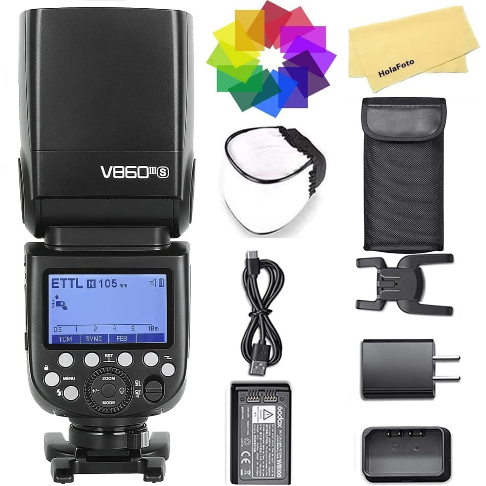 Godox V860III-S Blesk pro kameru Sony, blesk s výkonem 76 Ws 2.4 G TTL HSS 1/8000 s, 480 záblesků na plný výkon, Li-Ion