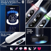 Oral-B IO 9 Elektrický kartáček na zuby s Bluetooth, Speciální modrá edice, 1 náhradní kartáček, 1 cestovní pouzdro