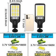 Balení 2 kusů Extra Světlé Solární Venkovní Svítilny s úhlem osvětlení 120°, solární svítilny se 3 režimy a 108COB LED