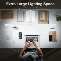 KARY LED stolní lampa s možností stmívání a USB nabíjením, 24W ultrajasná stolní lampa s dvojitou hlavou pro kancelář