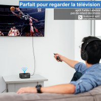 1Mii Bezdrátová sluchátka pro TV - s Bluetooth 5.2 vysílačem a nabíjecím stojanem, Bluetooth sluchátka 50 hodin bez zpoždění