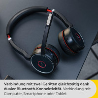 Bezdrátová stereo náhlavní souprava Jabra Evolve 75 SE – náhlavní souprava Bluetooth s mikrofonem s funkcí potlačení hluku