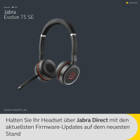 Bezdrátová stereo náhlavní souprava Jabra Evolve 75 SE – náhlavní souprava Bluetooth s mikrofonem s funkcí potlačení hluku