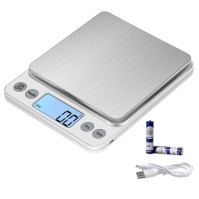 KUBEI Upgrade Large Digital Kitchen Scale USB Charging,5kg/0.1g High Precision Digital Scale Household Scale, With Large Stainle