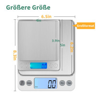 KUBEI Upgrade Large Digital Kitchen Scale USB Charging,5kg/0.1g High Precision Digital Scale Household Scale, With Large Stainle