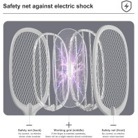 WOLAFOO Elektronická hubička na mouchy, hubička na komáry, hubička na včelí hmyz s 3000V mřížkou, repelentní hubička na mouchy s