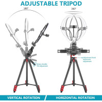 Neewer 10palcové selfie kruhové světlo s trojnožkou, 3 držáky na telefon, LED kruhové světlo s měkkou trubicí a DO