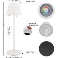 2x Bezdrátová LED stolní lampa pro venkovní použití, dotyková kovová stolní lampa s RGB a odolností IP54 pro ložnici