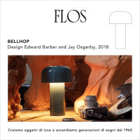 FLOS Bellhop Table - Bezdrátová dobíjecí LED stolní lampa od designérů E. Barber a J. Osgerby, stínitelná LED lampa se 4