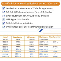 HDS242 OWON Osciloskop 2 v 1 40MHz šířka pásma Ruční osciloskop Dva kanály s 3,5palcovým LCD displejem Funkce automatické kalibr