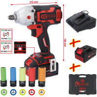 KS Tools 515.6100 eMONSTER 1/2" akumulátorová sada rázových utahováků, 9 dílů