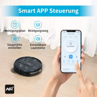 Robotický vysavač AIRROBO, P20 Slim Silent Robotický vysavač s 2800 Pa silným sáním, Ovládání pomocí APP