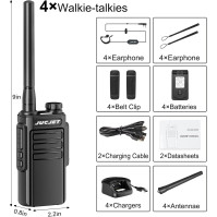 JUCJET EP31 vysílačka, voděodolné dobíjecí PMR vysílačky s NOAA skenováním a příjmem, 2v1 kabelovým kabelem TYPE C, s USB