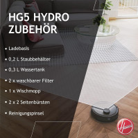 Robotický vysavač Hoover HG530H Aspire and Lava, 0,50 l, 14,6 V, laserová navigace, výdrž baterie 110 min (90 min mycí r