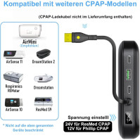 EASYLONGER Power Bank pro notebooky CPAP, záložní akumulátor CPAP, PD 60W baterie 24V/12V DC Powerbank, bezdrátové nab.