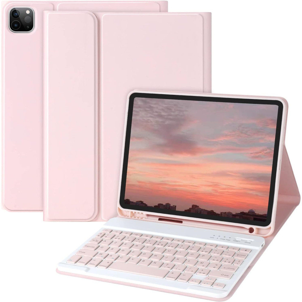 Pouzdro na klávesnici pro iPad 10,9" Air 5th Gen 2022 s držákem pera pro iPad Pro 11" 2022/2021/2020/2018, kryt iPad Air