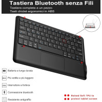 Pouzdro s klávesnicí Wineecy Touchpad pro Lenovo Tab P12 12,7palcový tablet 2023 [Italian Layout] – tenký kryt