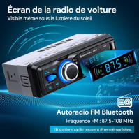 Chismos Bluetooth Hands-Free Autoradio 5.0, FM Autorádio Bluetooth do auta, Autorádio 1 Din pro 9-12V Auto Podporuje 2 USB