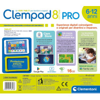 Clementoni Clempad 8" PRO - Edukační tablet pro děti ve věku 6-12 let, IPS HD 8" displej, 16 GB paměť, 2 GB RAM, Android 13