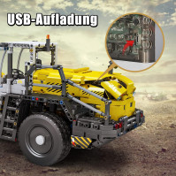 Mould King 17026 Technik RC buldozer, 1803 dílků pneumatický nakladač s dálkovým ovládáním a motory, stavební model vozidla