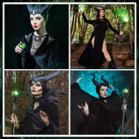 SINSEN Halloween LED Světelné žezlo Maleficent: Svítící žezlo pro cosplay postavu Maleficent z pohádky o Spičce