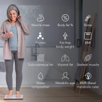 QardioBase X Smart WiFi váha a analýza celkového tělesného složení s 12 ukazateli fitness. Aplikace pro iOS, Android