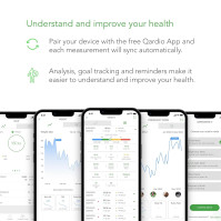 QardioBase X Smart WiFi váha a analýza celkového tělesného složení s 12 ukazateli fitness. Aplikace pro iOS, Android