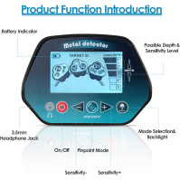 Metalldetektor od společnosti MusyVocay s vysokou přesností, profesionální, vodotěsný, nastavitelný s LCD displejem