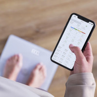 QardioBase X Smart WiFi váha a analýza celkového tělesného složení s 12 ukazateli fitness. Aplikace pro iOS, Android