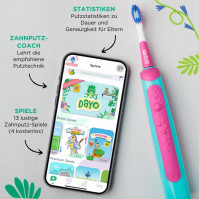 GUM Playbrush JUNIOR 6+, chytrý elektrický sonický zubní kartáček pro děti od 6 let s interaktivní herní aplikací