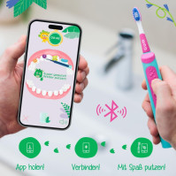 GUM Playbrush JUNIOR 6+, chytrý elektrický sonický zubní kartáček pro děti od 6 let s interaktivní herní aplikací