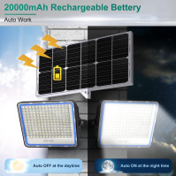 Solární světlomet Gebosun 2 Pack s dálkovým ovládáním, od soumraku do úsvitu, 6000 K, IP67 vodotěsný, ideální pro stodoly