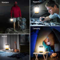 Kempingová lampa, 3200LM světlá Kempingová světla, 4600mAh powerbanka & dobíjecí LED lampa, stmívatelný svítilna s 5 režimy