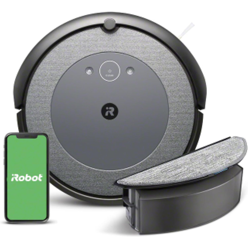 iRobot Roomba Combo i5 (i5172) Vysavač a mop robot, schopný WiFi, inteligentní navigace, 2 gumové kartáče