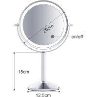 ILLUMAXINF LED osvětlené kosmetické zrcadlo 5x zvětšení, 360° otáčení, lícní zrcadlo s osvětlením se 3 barevnými světly