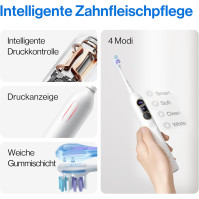 usmile Elektrický zubní kartáček s chytrou obrazovkou, 4 čistící režimy, chytrý sonický kartáček s časovačem a kontrolou
