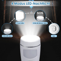 Hiboom Pack 4 nočních LED světel se senzorem pohybu Odnímatelná noční svítilna 4 v 1, nouzové svítilny se senzorem pohybu