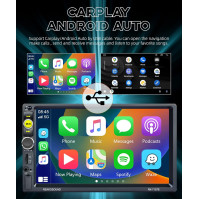 Apple Carplay Autoradio 2 Din s Android Auto Bluetooth Hands-Free 7 palcový dotykový displej autorádio s funkci Mirror L