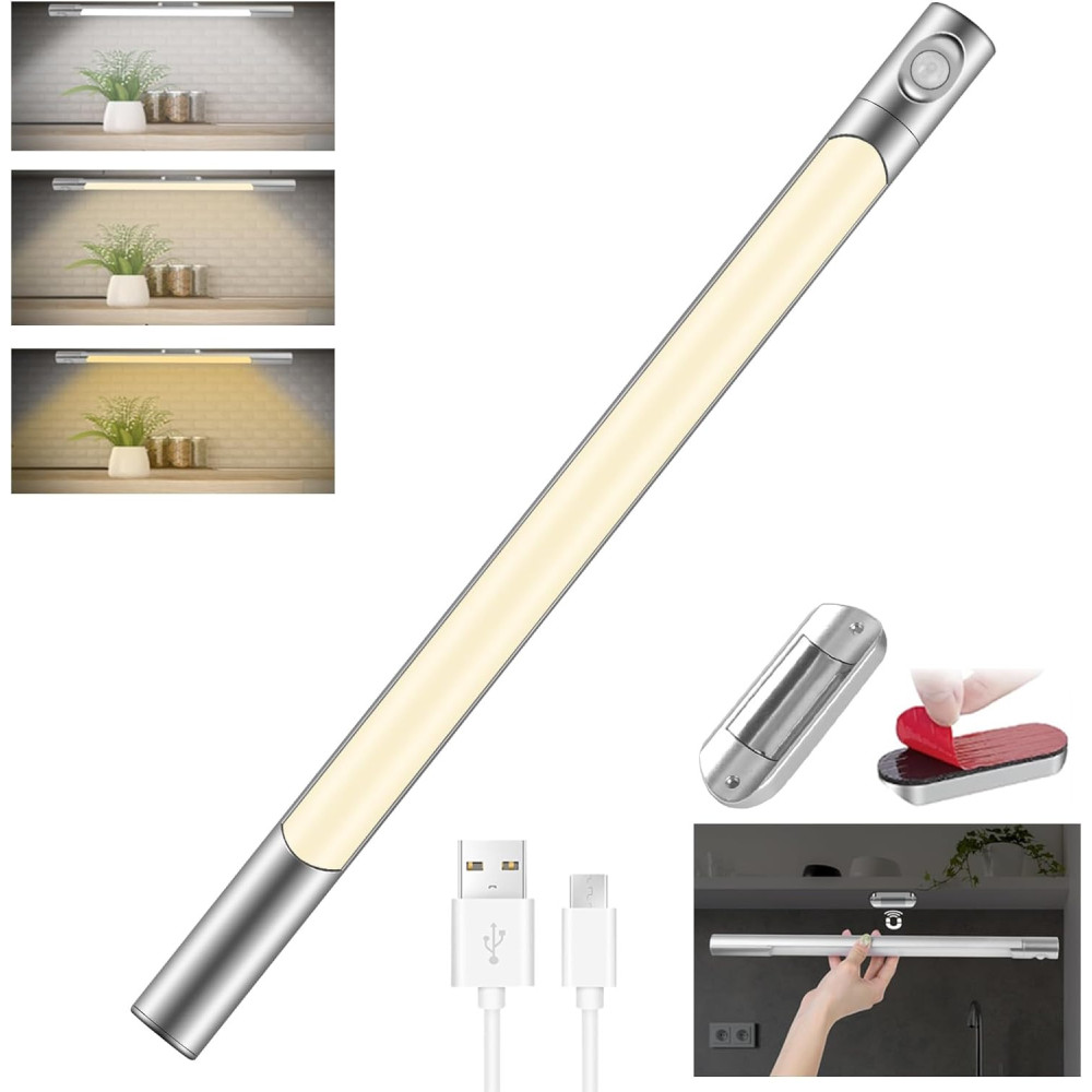 40cm baterie LED lampy s detektorem pohybu, 3500mAh LED osvětlení pod soupravou s baterií, 6500K osvětlení pod soupravou